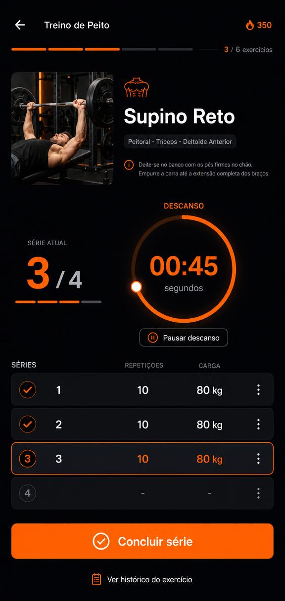 Miniatura da tela Treino do Atlas Fitness